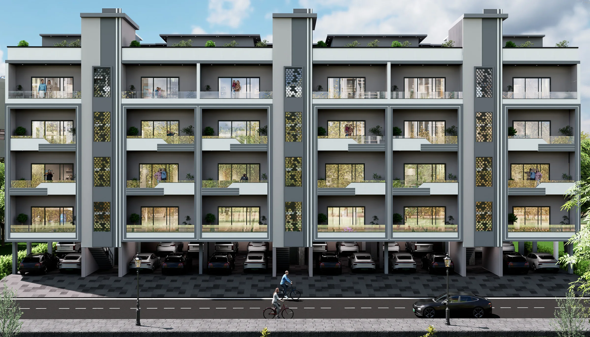Contemporary low-rise architecture at Indraprastha Valley